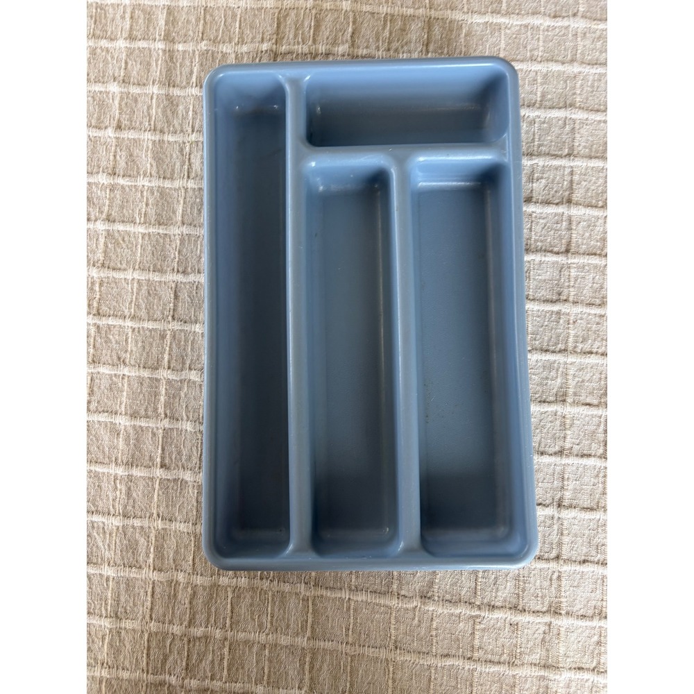 Rubbermaid Blue Plastic Silverware Tray Drawer Organizer 5 Compartment 0522